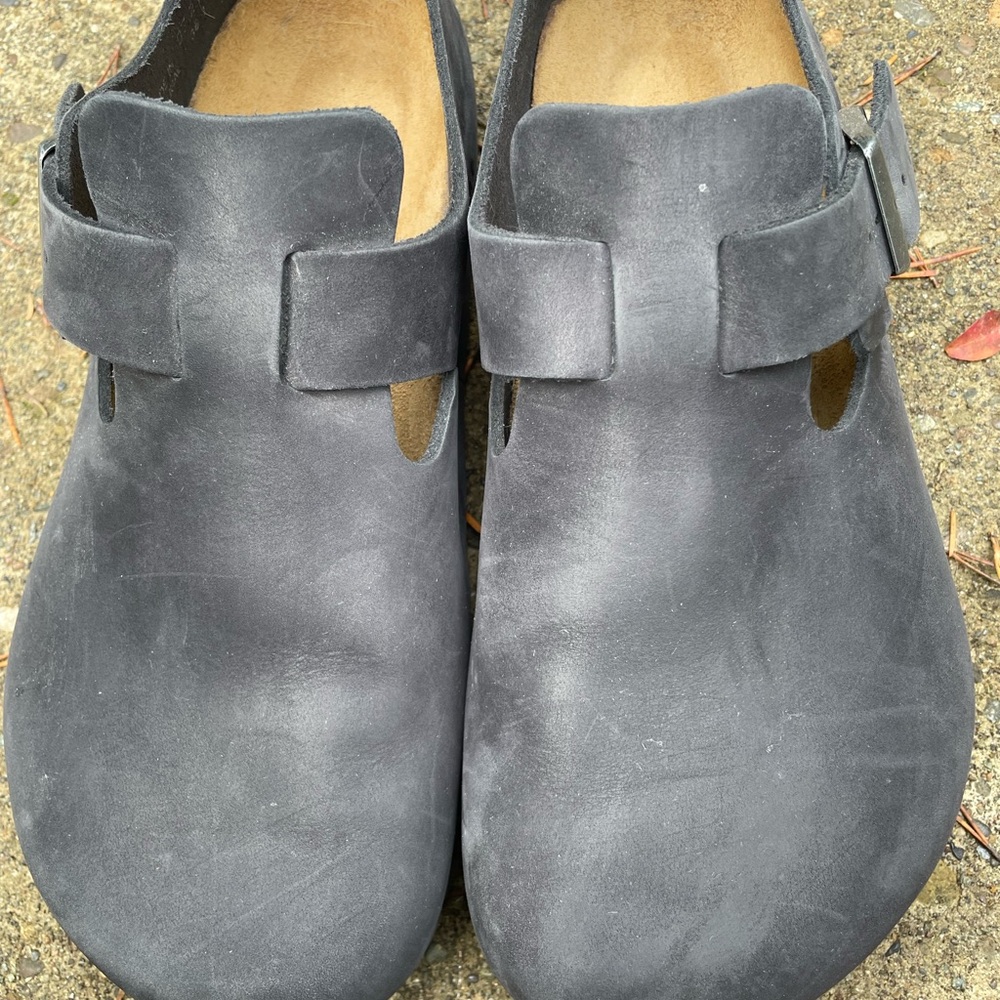 Birkenstock London Women Oiled Black Clogs 38/7-7.5